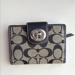 Coach Signature Black and Gray Wallet